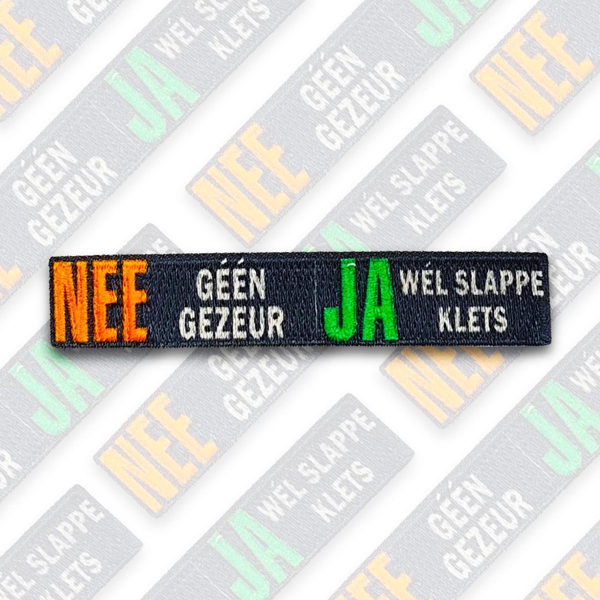 Nee Geen Gezeik, Wel Slappe Klets Embleem - Carnavalsembleem - Carnavalskleding - Carnaval accessoires - Oeteldonk - Kruikenstad