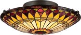 Bohemian Plafondlamp - Steady Lighting - Glas - Bohemian - E27 - L: 43.2cm - Voor Binnen - Woonkamer - Eetkamer - Brons