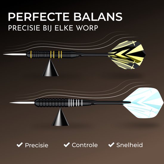 Navy Strikes Dartpijlen Set 23 24 Gram - Set van 12 Pijlen - 2 Soorten Grip - Flights Darts en Dart Shafts - Darten - 108 Delige Set - Smal - Incl Add-a-Gram 25 Gram van Navy Strikes — afbeelding 5
