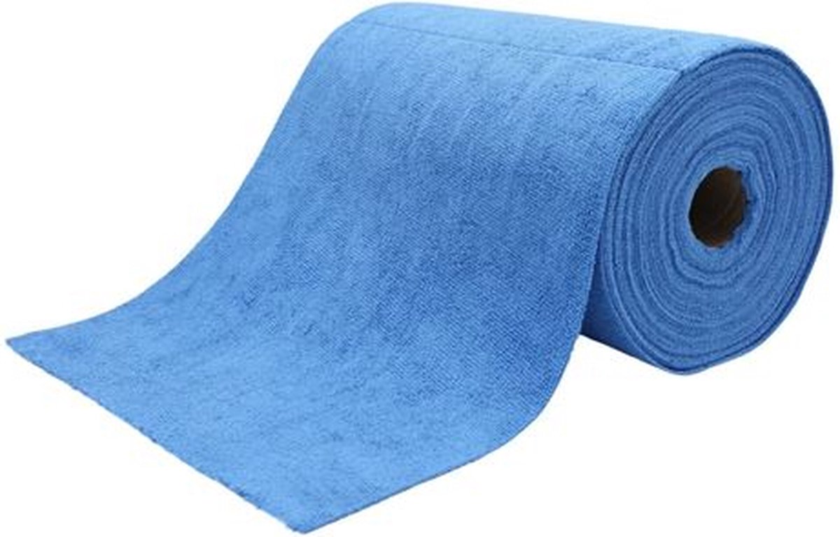 Goedkoopste Weska Microvezeldoek op Rol -Blauw - 30x30 cm - 80 Stuks