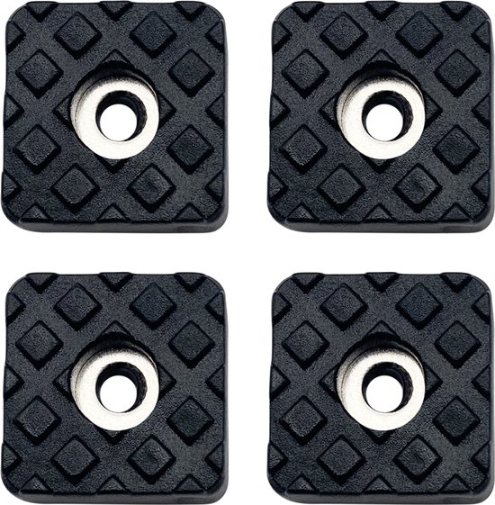 Flyshop Vloerbeschermer stoel been Caps meubels tafelvoeten covers siliconen tips, 50 x 50 mm, 2 inch x 2 inch, vierkante, zwart, 4 Stks