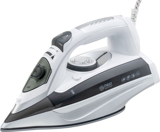 TZS First Austria Stoomstrijkijzer - 3100W - Keramische Zoolplaat - Grijs