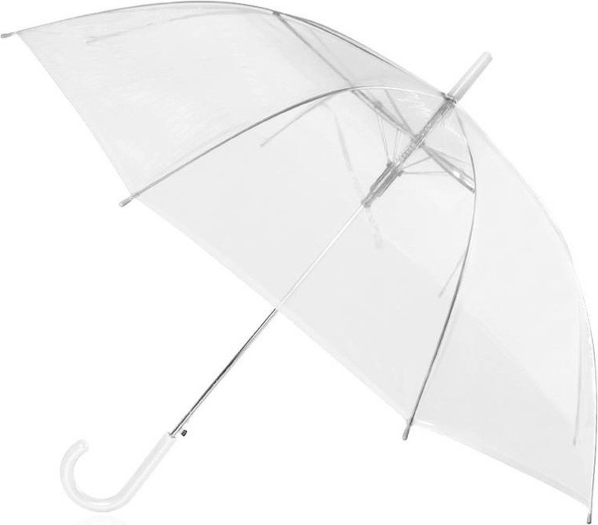 2x Transparant plastic paraplu 92 cm - doorzichtige paraplu - trouwparaplu - bruidsparaplu - stijlvol - bruiloft - trouwen - fashionable