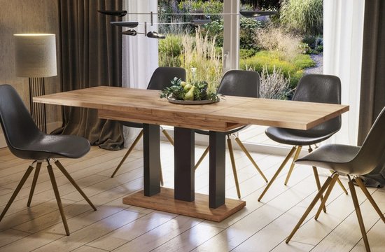 Table de salle à manger extensible en chêne Stirling 210 cm marron clair