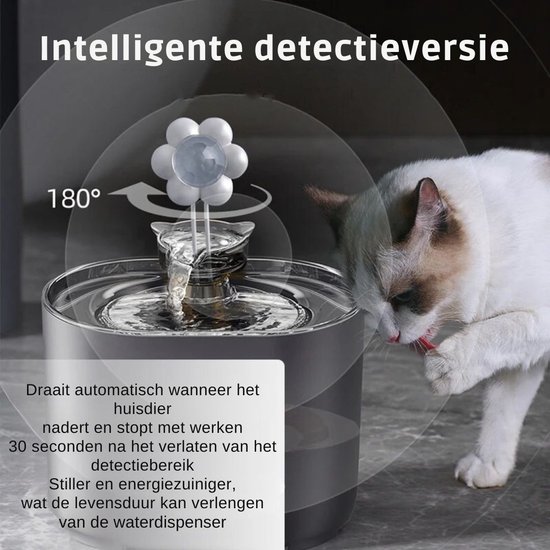 Drinkfontein voor katten, 2 liter, ultrastille waterfontein voor katten