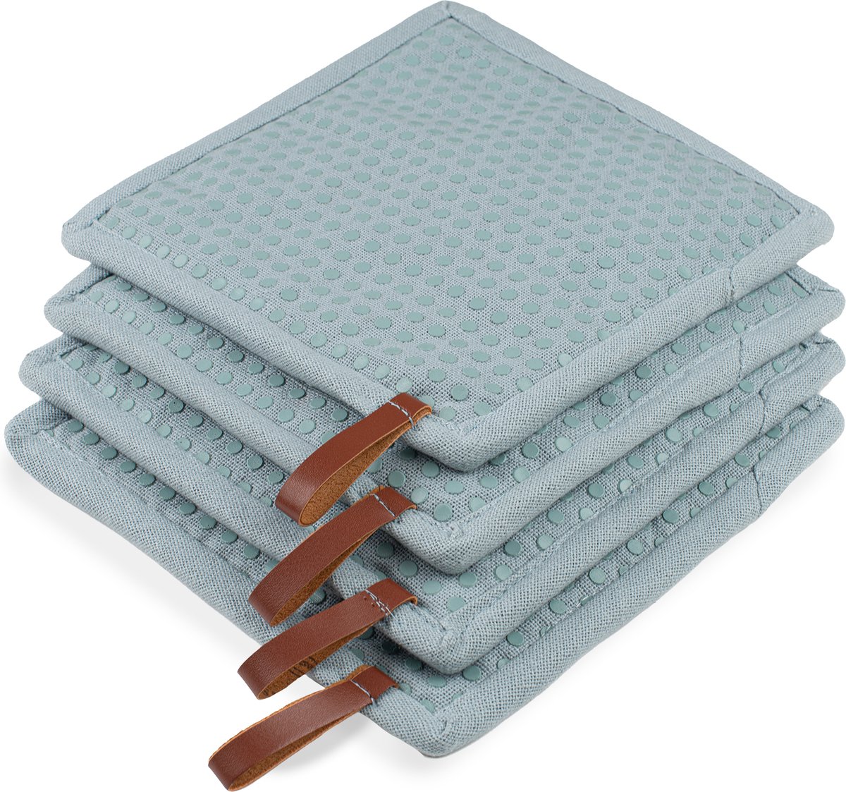 CH&F Pannenlap met Pocket 4 stuks | Siliconen Dots Dove | Pannenlap Lichtgrijs | 20x20cm
