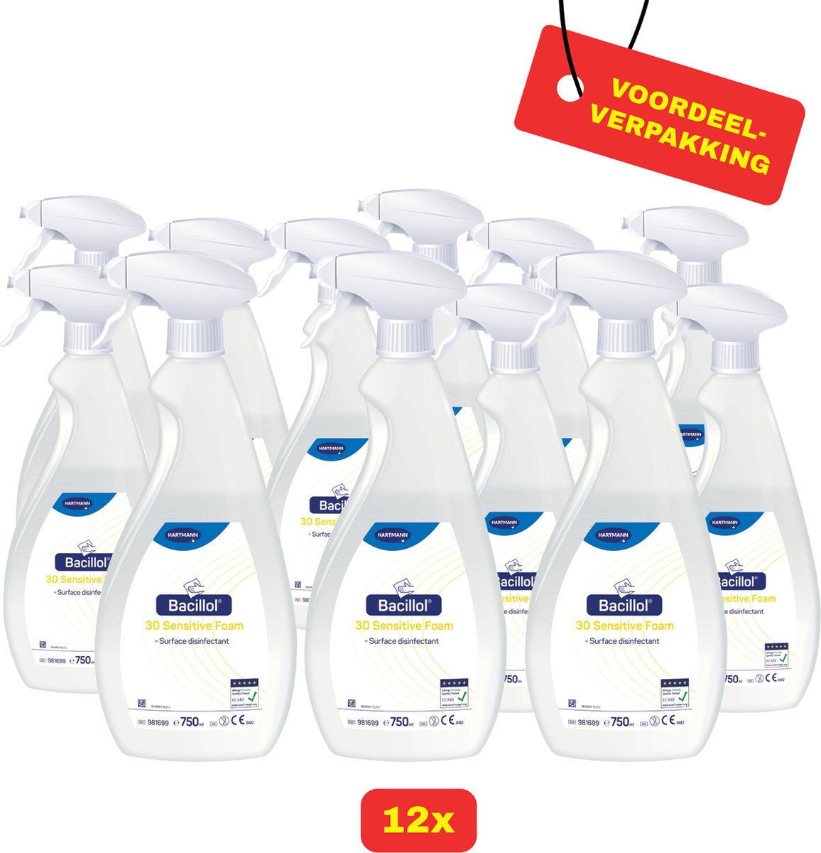 Goedkoopste 12 x Bacillol® 30 Sensitive Foam van Hartmann - 12 x 750ml - Voordeelverpakking!
