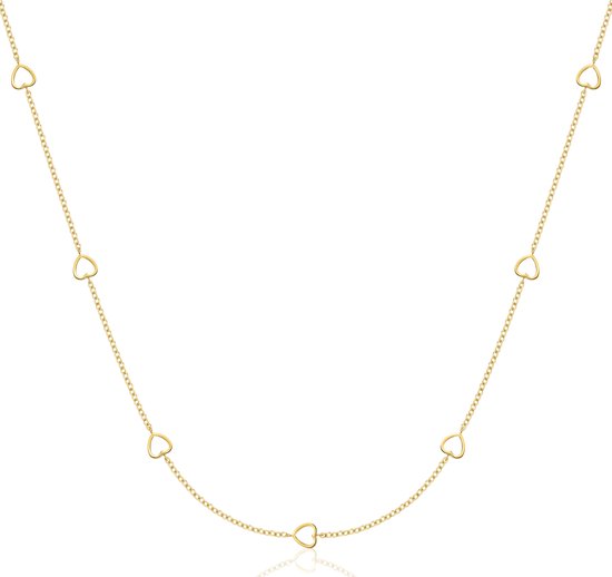Miore - Collier Cœur en Or jaune - Femme - Or 9 Carats - Bijou hypoallergénique - Collier Pendentif Fait Main