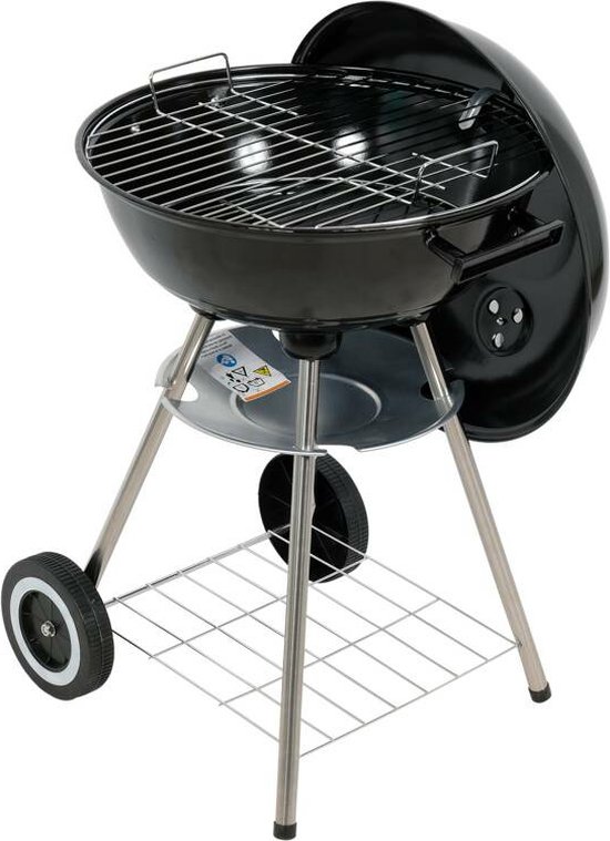 Houtskoolbarbecue met Deksel en Wielen - Ø 41 cm Grillrooster - Inclusief Waterdichte Hoes — afbeelding 4