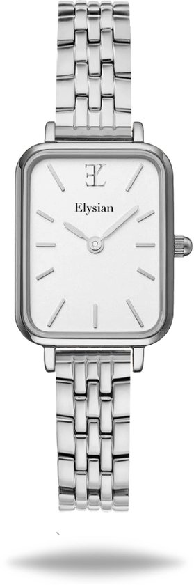 Elysian - Montre Femme Rectangulaire - Argent - Bracelet à maillons - Etanche - 26mm - Cadeau pour Femme