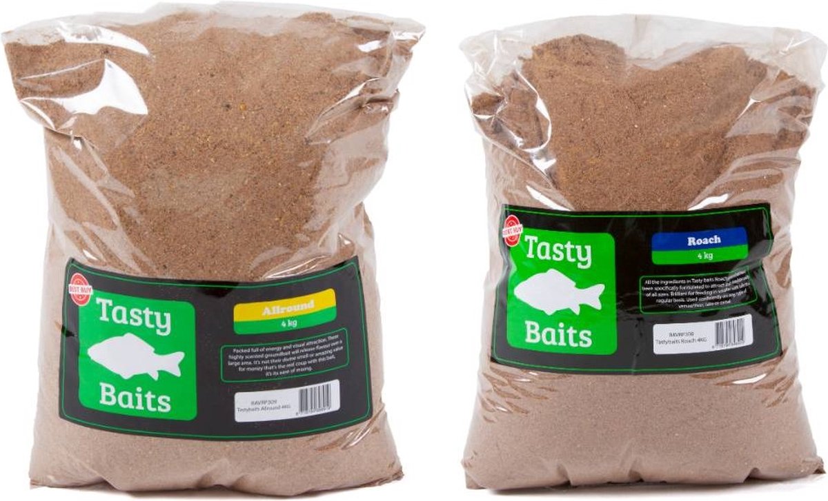 Tasty Baits Allround & Voorn Compleet Lokvoer - 2x 4kg - Lokvoer - Witvis - Kant en Klaar