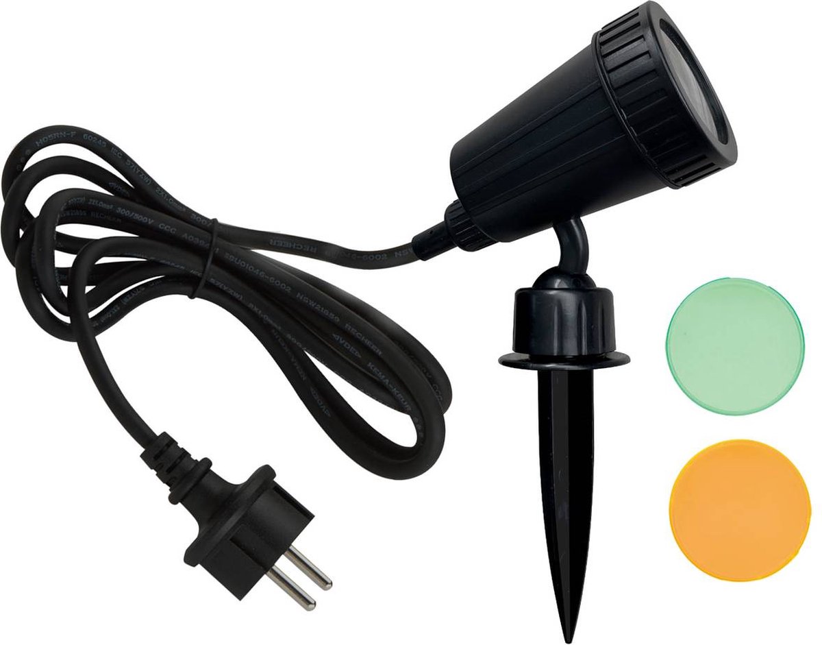 ELC Buitenspots 1licht Aluminium kunststof H: 21 cm GU10 zwart Inclusief lichtbron