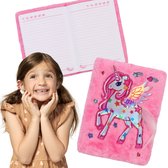 Licorne Rose, carnet/agenda en peluche avec lignes A5