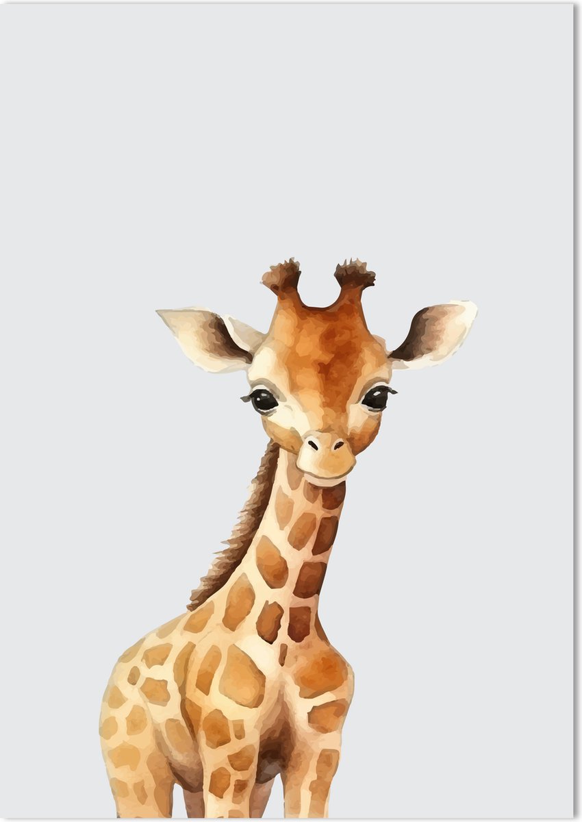Giraffe Poster 70 x 50 cm - Poster Kinderkamer - Dierenposter - Babykamer decoratie