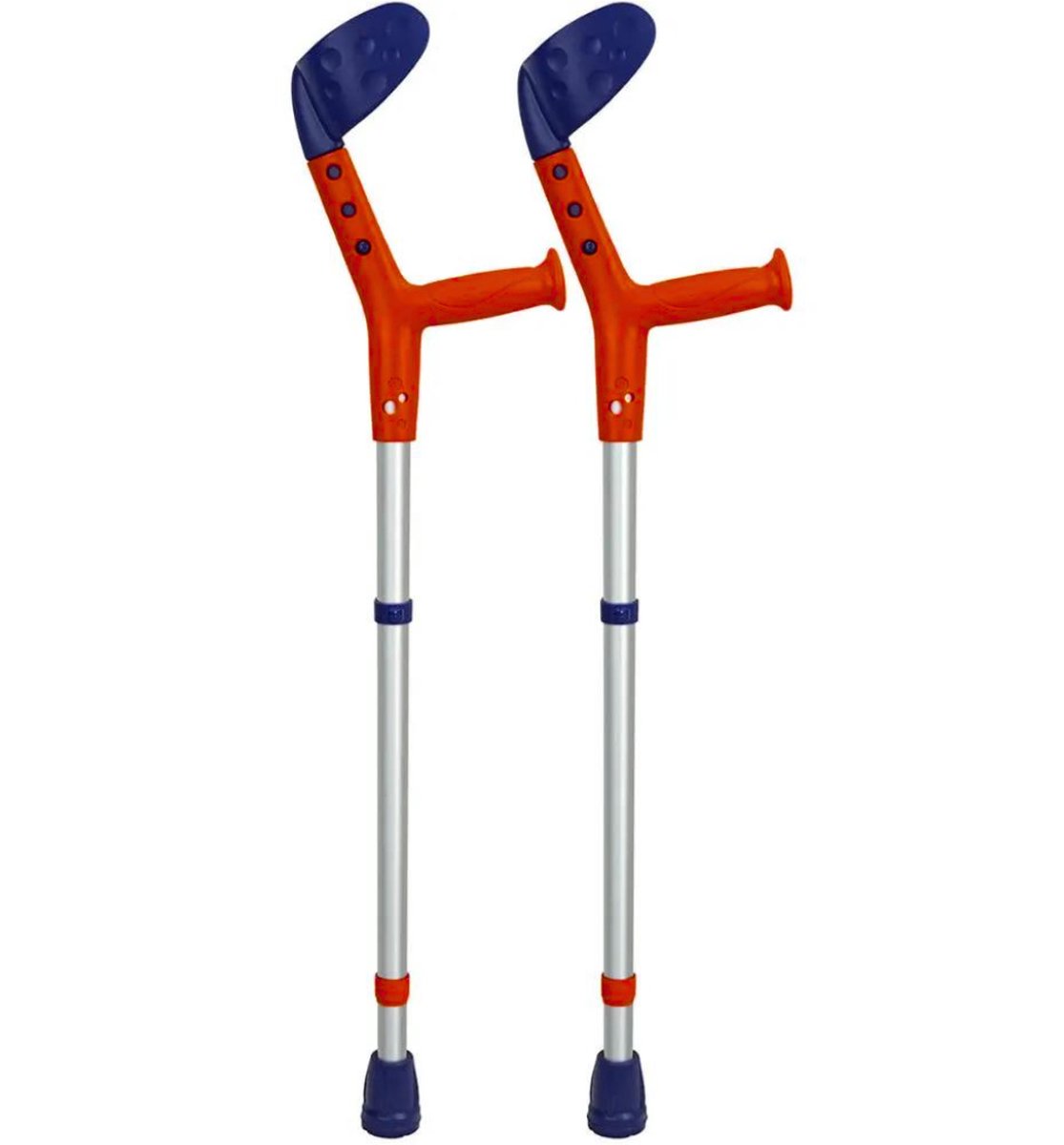 Goedkoopste Kinderkrukken - Elleboogkrukken - loopkrukken - krukken open manchet Rood / Blauw - Verstelbaar - Set - paar van 2