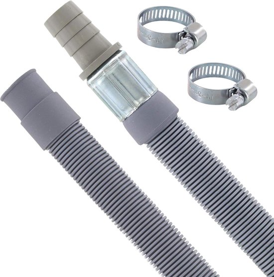 Quanerba 1M/2M/3M Wasmachine Afvalpijp Verlenging, met Slang Connector en Klemmen U-Bend Slanghouder, voor Vaatwasser/Droger (2M Quanerba 1M/2M/3M Wasmachine Afvalpijp Verlenging, met Slang Connector en Klemmen U-Bend Slanghouder, voor Vaatwasser/Droger (2M