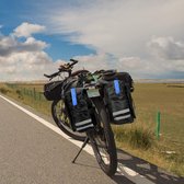 Waterdichte fietstas bagagedragertas - dubbele tas voor pendelbagagedrager - blauw cyclotourismetas met regenbescherming Waterproof bicycle bag