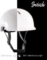 Casque de vélo réfléchissant Swivvle® - Adapté au vélo électrique - Casque réflecteur 360° en White Ivoire - Casque Mips avec certificat NTA8776 - taille S (51-54 cm) - modèle Sirius