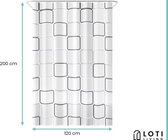 Douchegordijn Anti Schimmel – Cube Design - Inclusief ringen – Waterdicht - Polyester - Douchegordijn 120x200 cm