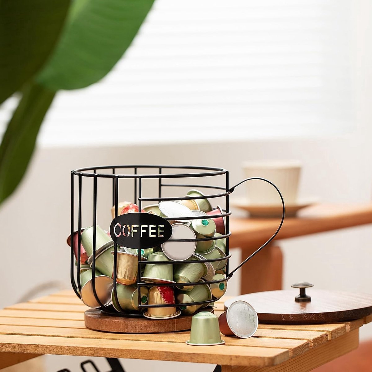 Dytabepl Porte-Capsules Café XXL En Métal Antirouille – Organisateur Grande Capacité Pour +300 Capsules Nespresso, Dolce Gusto & Compatibles, Design Nid Incliné Élégant