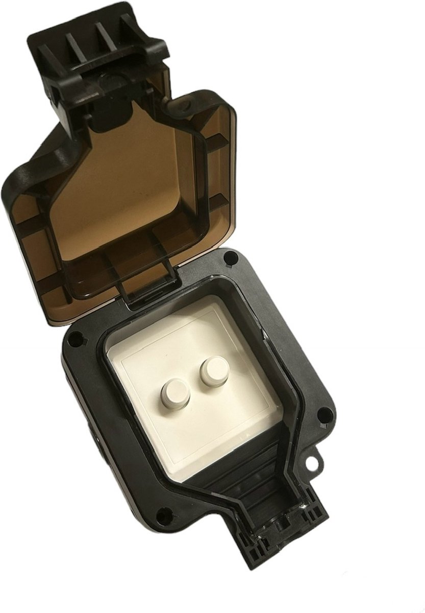 LED Pro dimmer- duo - universeel - 0-100 watt - opbouw- buitendimmer - IP66 - dubbele dimmer - zwart