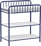 Polini Vintage Commode met Aankleedkussen - Metaal - Donkerblauw