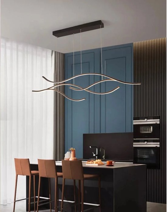 Lustre moderne Siècle des Lumières approprié pour Cuisine au-dessus de la table à manger cuisine île Décoration lampe couleur noire Lampes Led