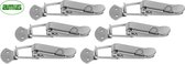 AMIG – 6 stuks - Kistsluiting met oog voor Hangslot – 16 x 60mm – Vernikkeld Staal - Eierkistsluiting Spaansluiting Klemsluiting