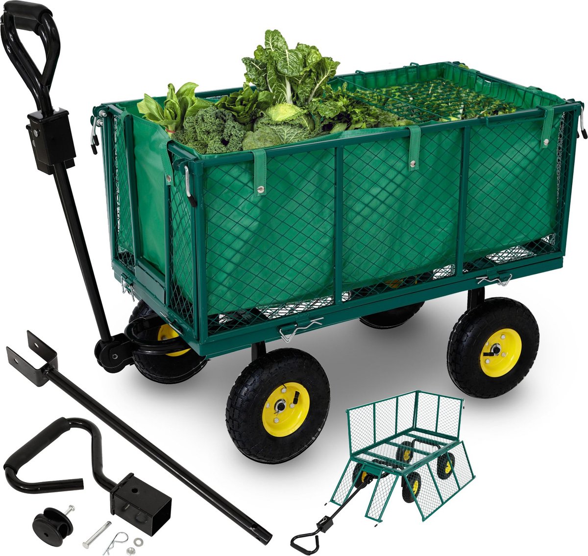 AREBOS Tuinwagen 550kg - Bolderkar - Tuinkar - Bolderwagen - Bolderkar Opvouwbaar