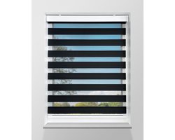 Duo Rolgordijn Lichtdoorlatend - Zwart - 113x175cm - Op maat gemaakt
