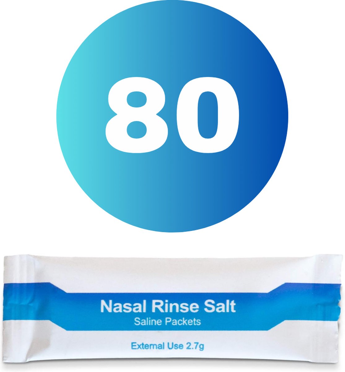 Goedkoopste Neus spoelzout - Nasal Zout - Neusdouche - Nasaal spoel zout - Neuszout - 80 zakjes - KELERINO.