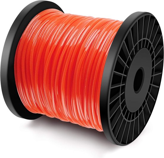 Foto: Forever speed grastrimmer draad trimmerdraad gazon maaidraad reservelabel nylondraad bosmaaier trimmersnoer 5 kant diameter 2 8 mm x 100 meter rood