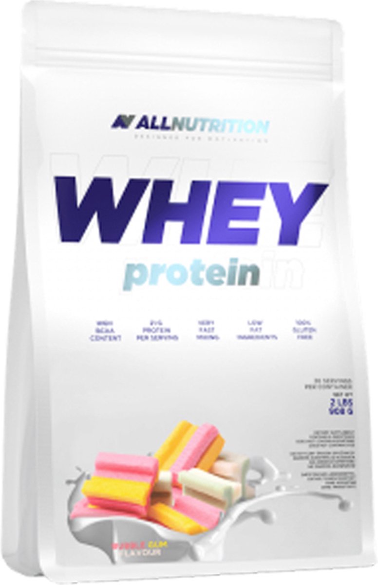 Goedkoopste AllNutrition | Whey protein | Bubble Gum | 908gr 30 servings | Eiwitshake | Proteïne shake | Eiwitten | Whey Protein | Whey Proteïne | Supplement | Concentraat | Nutriworld