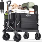 Bol.com Opvouwbare bolderkar 120 l/80 kg geschikt voor terrein - gemakkelijk opvouwbaar Grote handwagen aanbieding