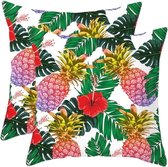 Housse de coussin de jardin Liveonce Nice 2x - 45x45cm - housse de coussin d'extérieur - housse de coussin décorative résistante à l'eau et aux UV - qualité lourde - 91gr.