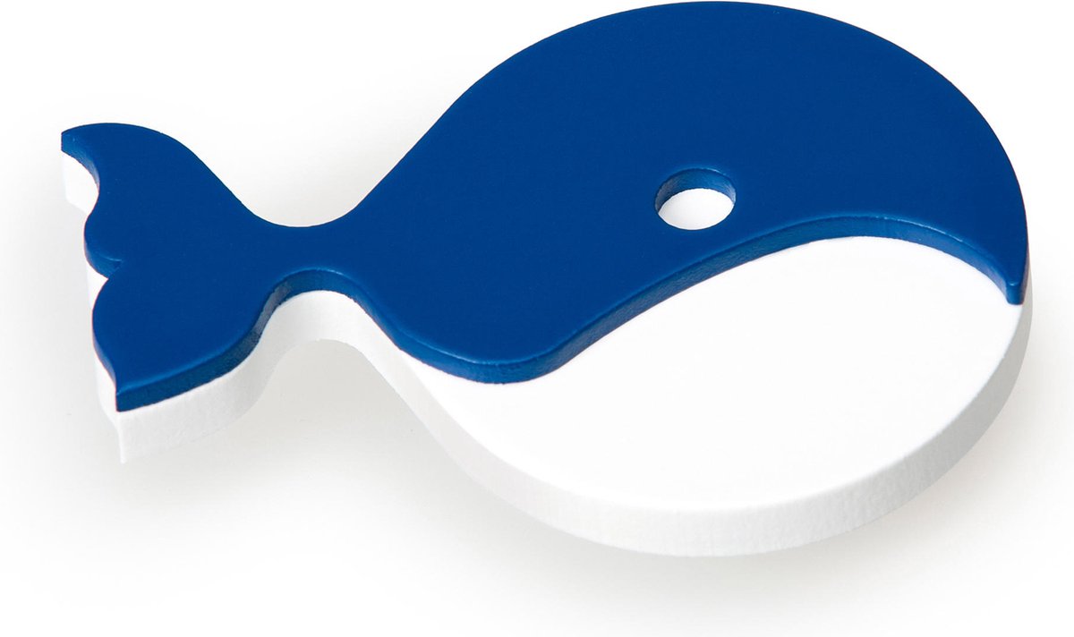Meubelknop walvis wit blauw