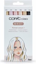 COPIC Marker Ciao 5+1 Set Huidskleuren - Professionele Markers 6 Stuks - Stiften Set Voor Tekenen En Ontwerpen