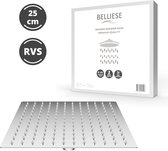 Belliese Raindance Pommeau de douche à effet de pluie - Pommeau de douche - Pommeau de douche à effet de pluie - Pommeau de douche à économie d'eau - Diamètre 25,4 cm - Chrome - Carré