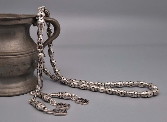 33 perles Tesbih en argent sterling 925 "modèle - 6"