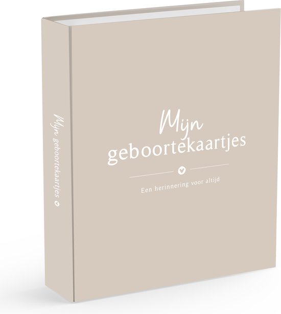 Foto: Fyllbooks geboortekaartjes bewaarbundel bewaarmap a5 formaat beige geschikt voor 30 tot 60 kaartjes