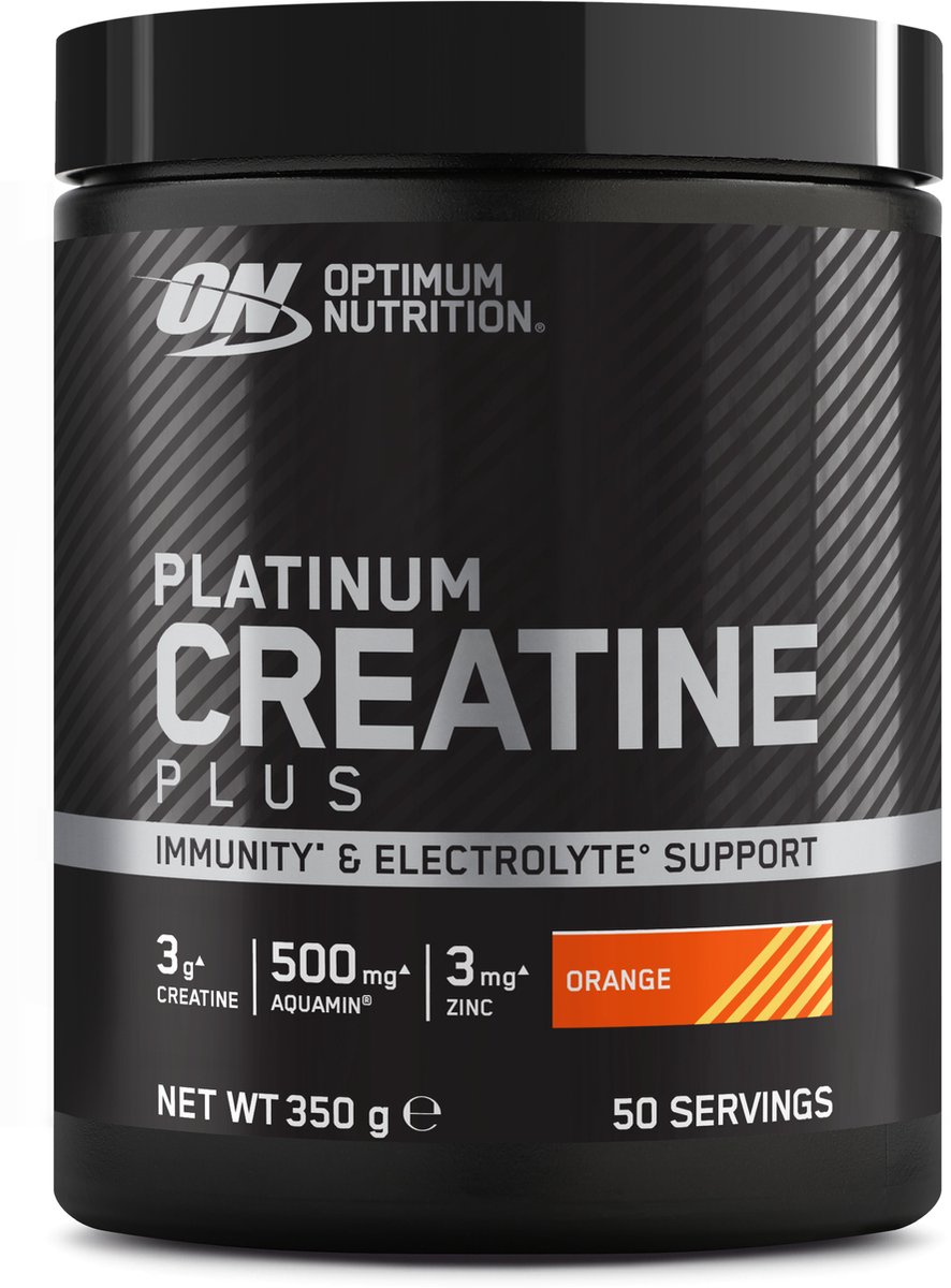 Goedkoopste Optimum Nutrition Platinum Creatine Plus - Orange - CreaBev Creatine Monohydraat - 50 doseringen (350 gram