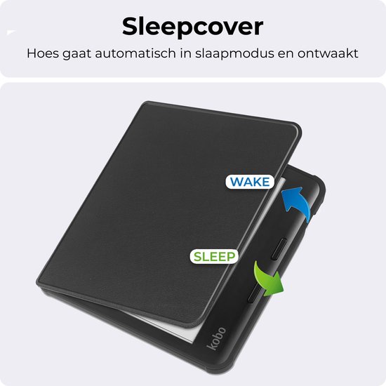 Hoesje Geschikt voor Kobo Libra Colour Hoesje Luxe Bescherm Case Met Screenprotector - Hoes Geschikt voor Kobo Libra Colour Hoes Book Cover - Zwart van Hoesje  — afbeelding 5