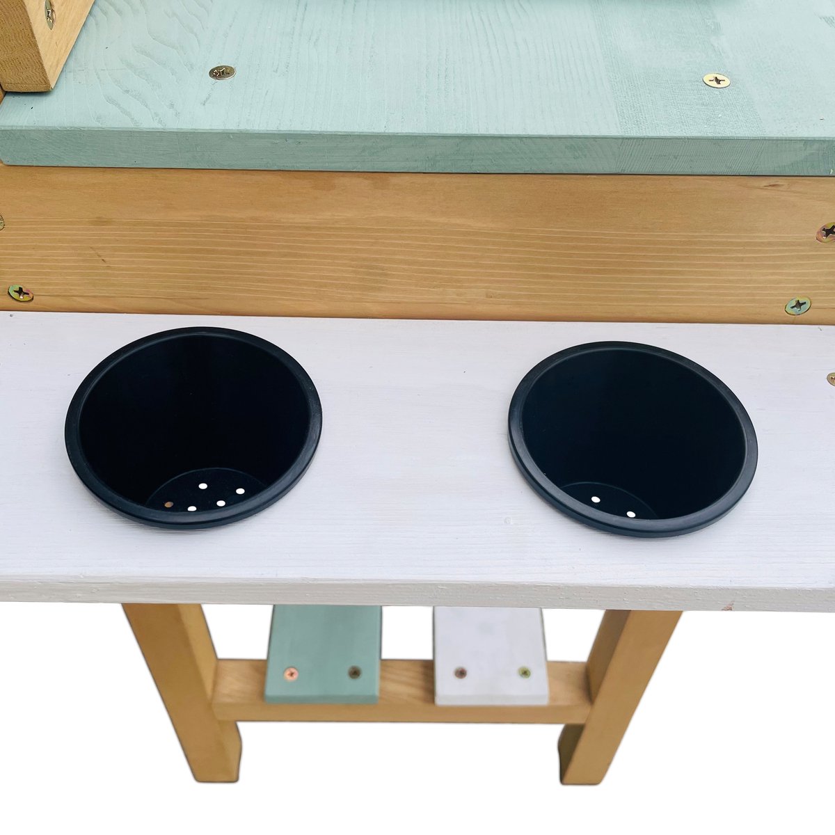 AXI Puck Zand & Water Speelkeuken Bruin/groen - Incl. 6-delige accessoire set - Modder Keuken — afbeelding 4