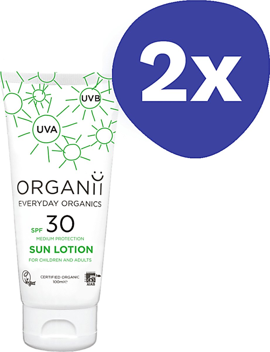 Goedkoopste Organii SPF30 Zonnebrandmelk (2x 100ml