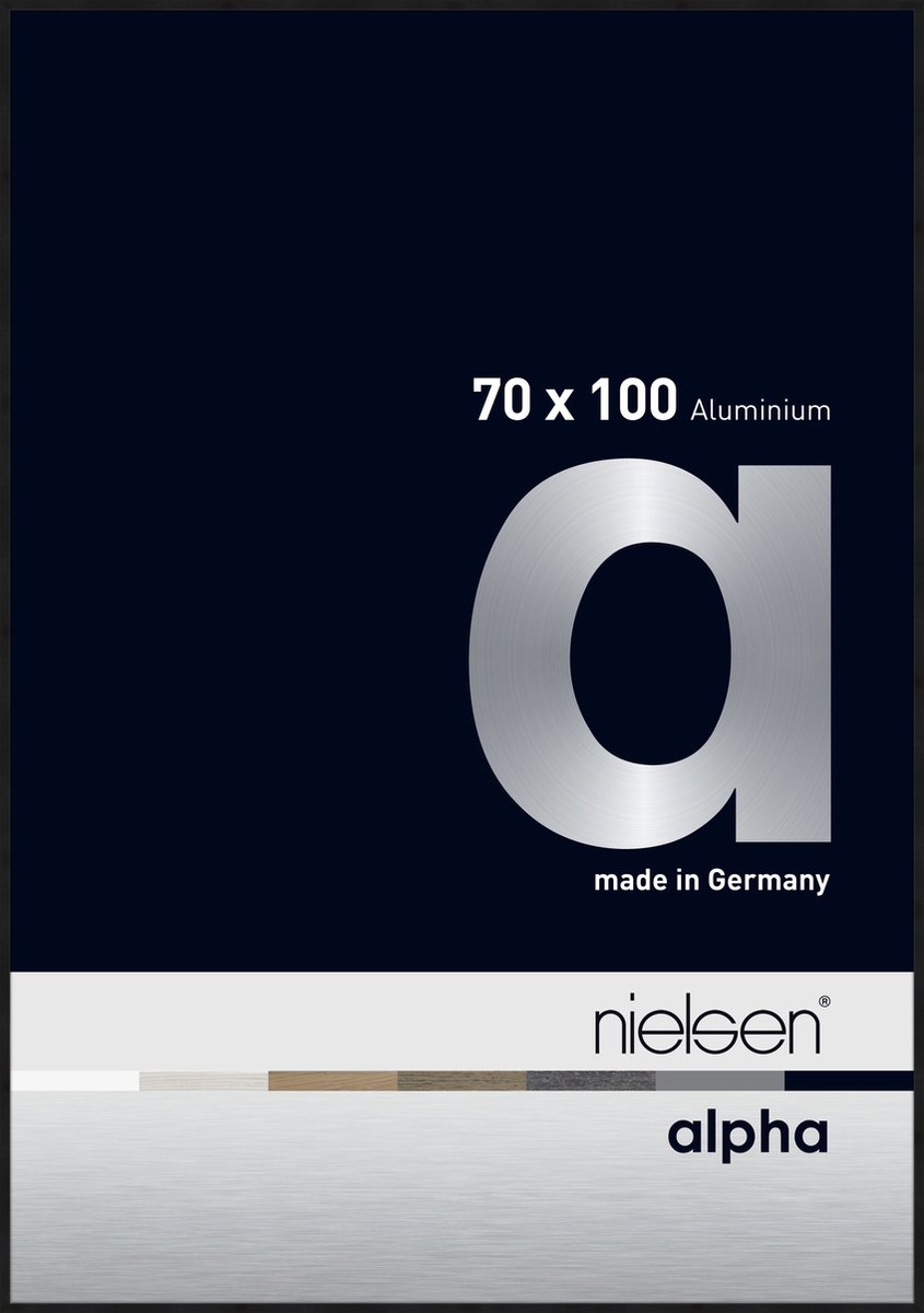 Nielsen Alpha Aluminium Wissellijst Black Matt 70x100cm Matzwart