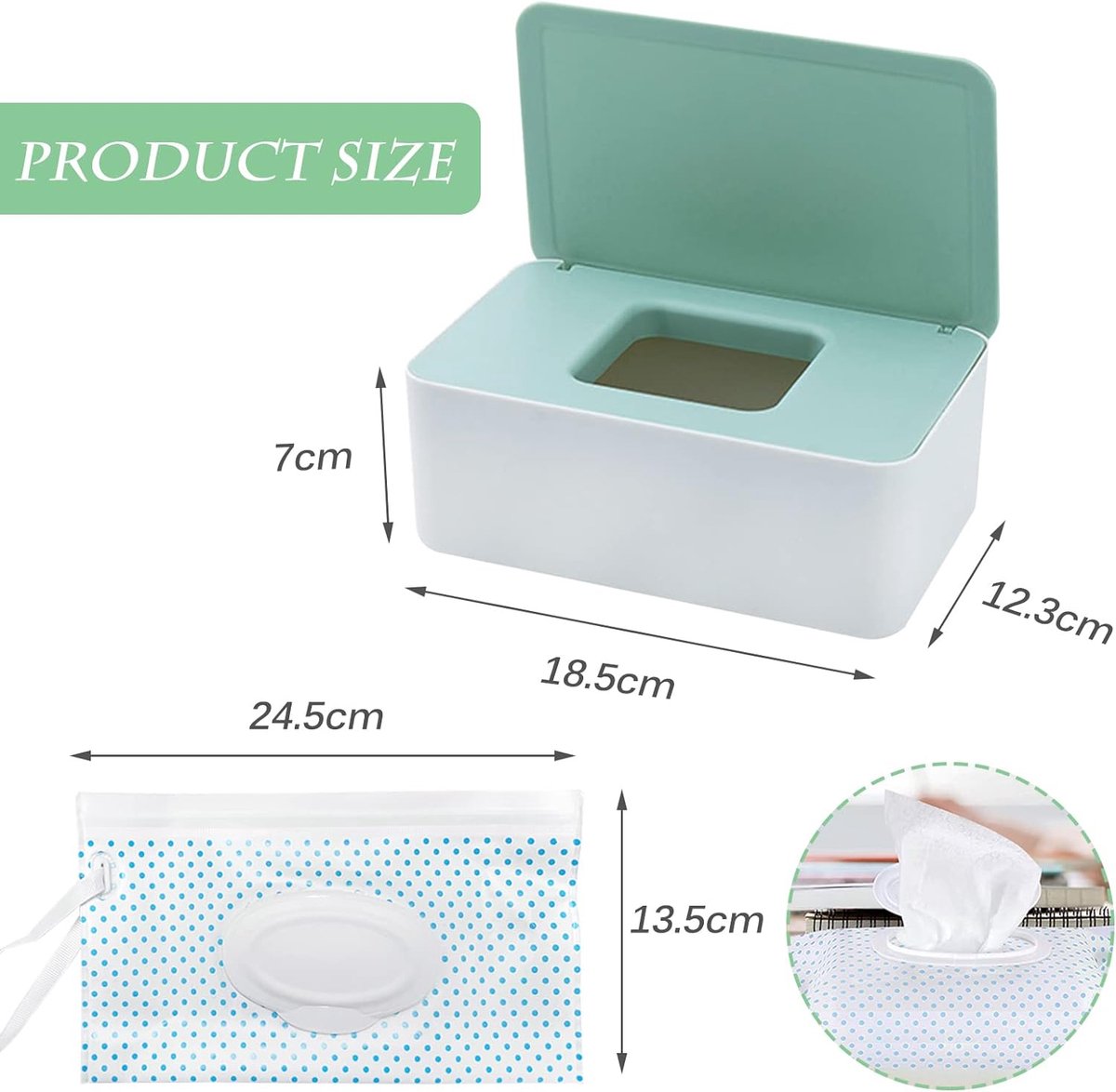 BZKSER Sac à Lingettes Mouillées 3pcs - Distributeur Portable Réutilisable
