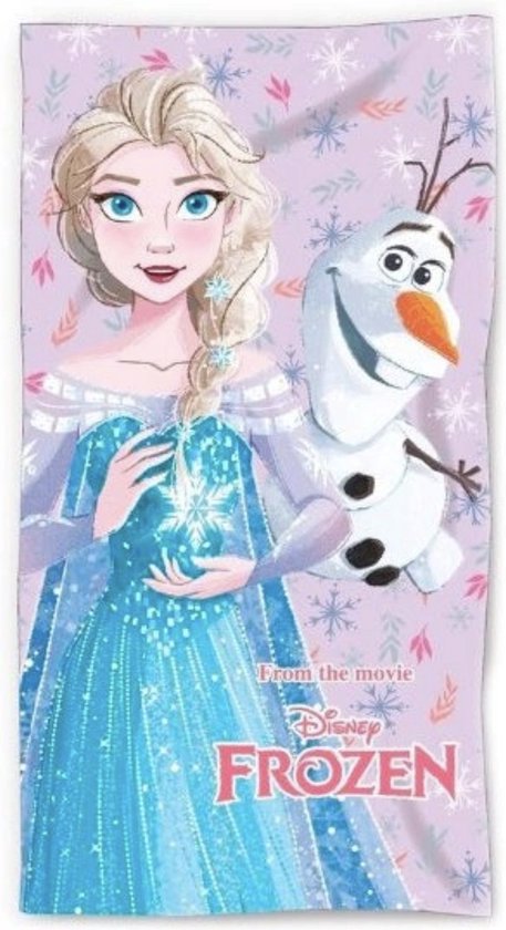 Disney Frozen - Strandlaken - 100% Katoen - Elsa en Olaf - 70 x 140 cm. - Badhanddoek