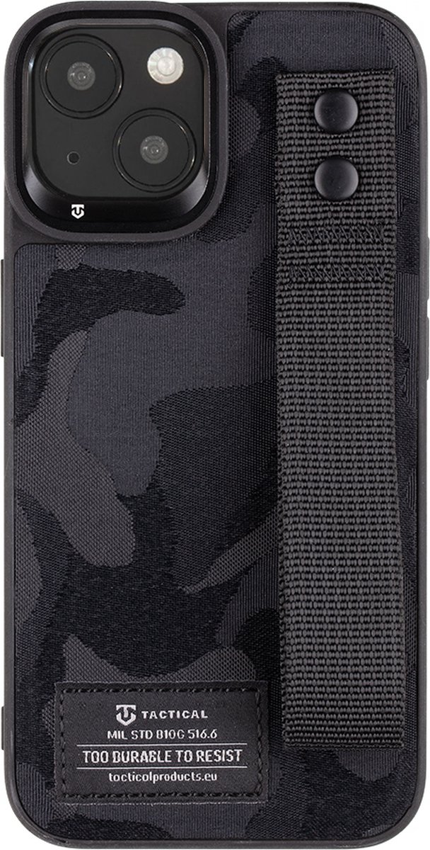 Tactical iPhone 13 Camo Troop Drag Strap Cover - 8596311194665 - Black
