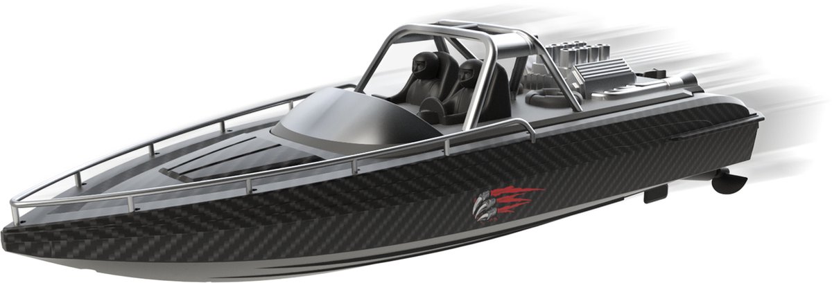 HOTUT RC boot, afstandsbediening boot met LED-verlichting, 15 km/h en 2,4 GHz snelle boten met afstandsbediening, herstel van kapseizen, 2 oplaadbare batterijen, speedbootspeelgoed