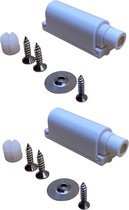Bramokava® 2 stuks Deurdemper met Magneet - 25mm Wit - Druksnapper Deurstopper Deurbuffer Deursluiter